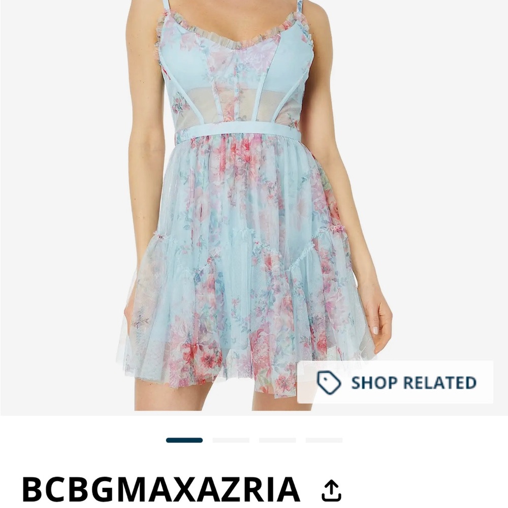 BCBG TULLE PINK/BLUE DRESS BEAND NEW WITH TAGS